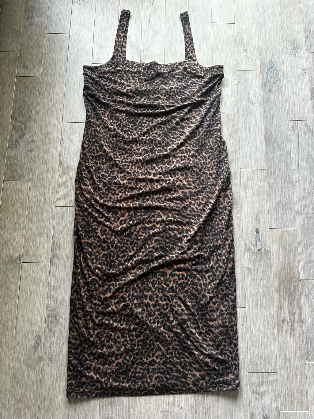 Good American Leopard-Print 90s Tank Midi Dress Size 6